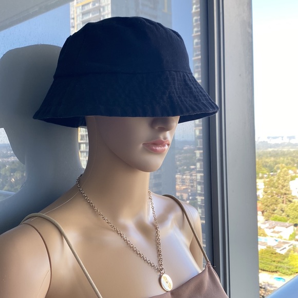 Black Cotton Bucket Hat - Picture 2 of 5